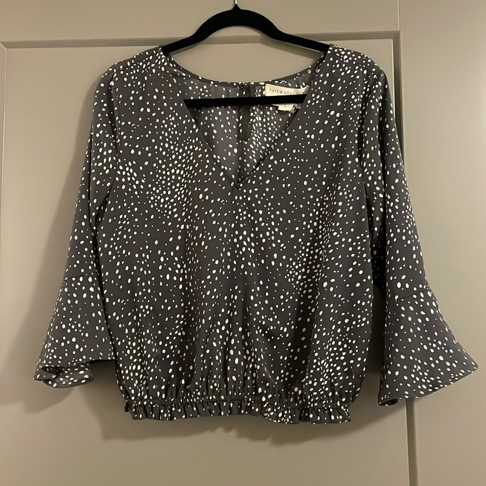 Saltwater Luxe | Gray Cropped Top- L